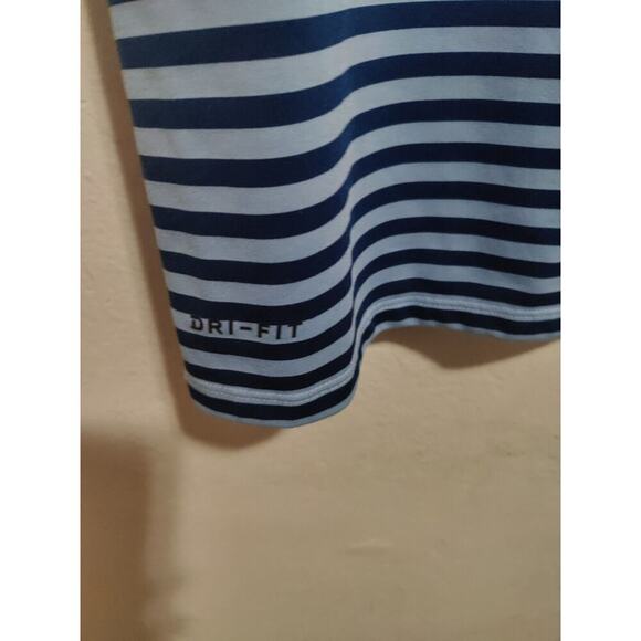 Nike Dri Fit Mens Polo Shirt Size Xtra Large White Black Striped Short Sleeve - Picture 15 of 16